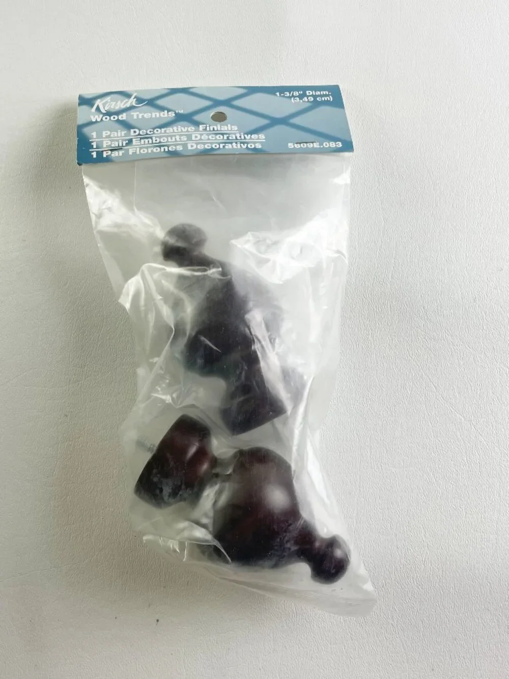 Kirsch Wood Mahogany Tulip Finials for 1 3/8